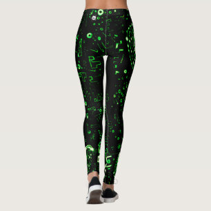 Leggings Negro verde artístico