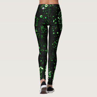 Leggings Negro verde artístico