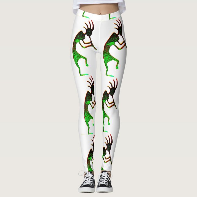 Leggings negro verde kokopelli (Anverso)