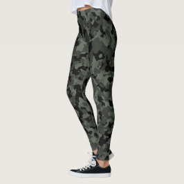 Leggings Negro verde militar grande de Camo del camuflaje