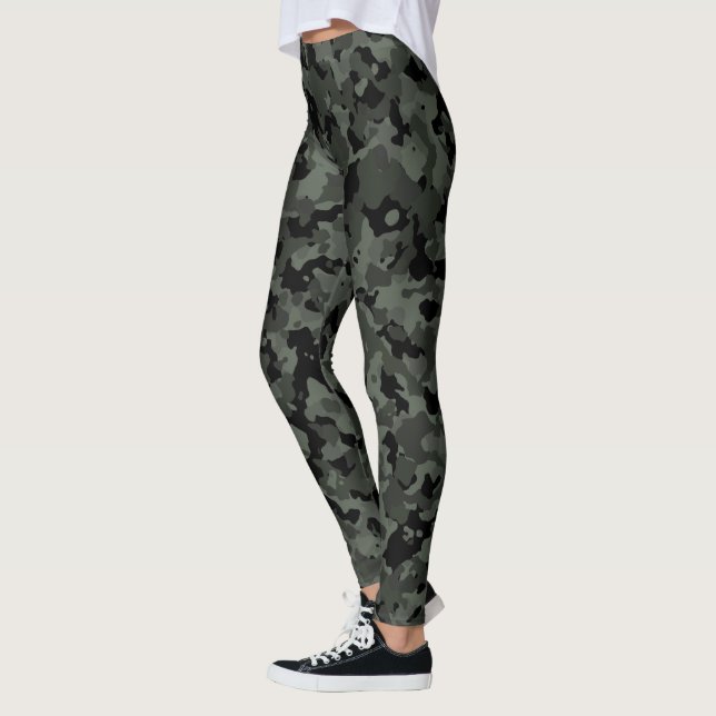 Leggings Negro verde militar grande de Camo del camuflaje (Izquierda)