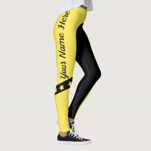 Leggings Negro Y Amarillo Atractivo