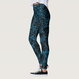Leggings Negro y azul eléctricos