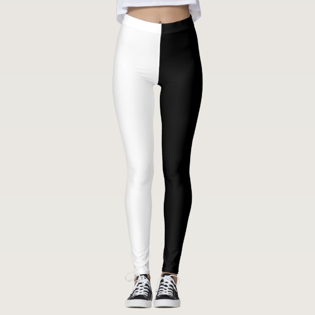 Leggings Negro y blanco de dos tonos (Anverso)
