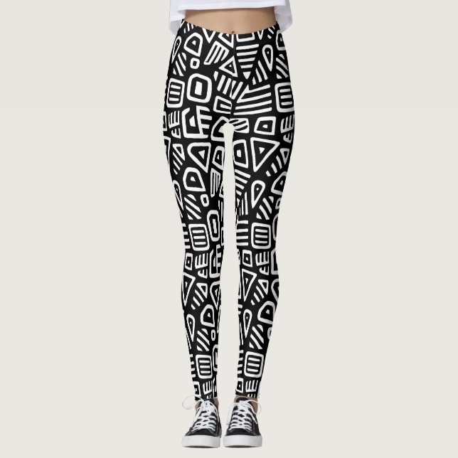 Leggings Negro y blanco funky  (Anverso)