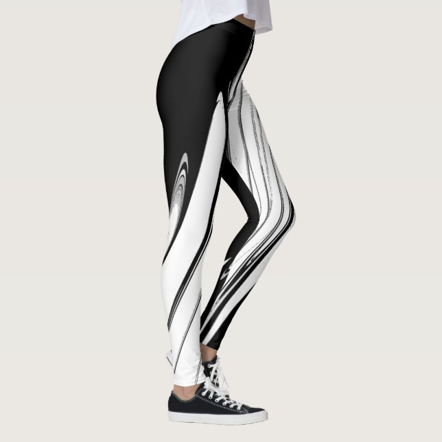 Leggings Negro y Blanco Moderno (Derecha)