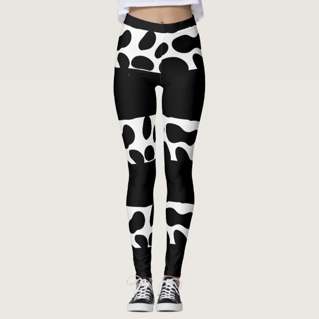 Leggings Negro y blanco moderno (Anverso)