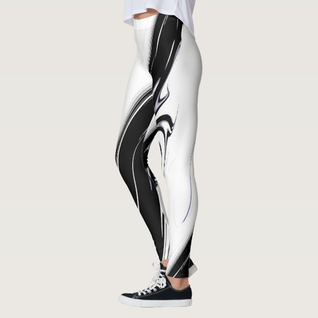 Leggings Negro y blanco moderno (Izquierda)