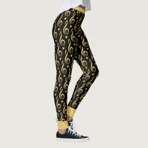 Leggings Negro y polainas del Musical del Clef agudo del