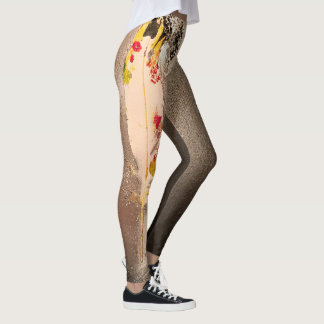 Leggings Negro y polainas texturizadas plata de la pluma