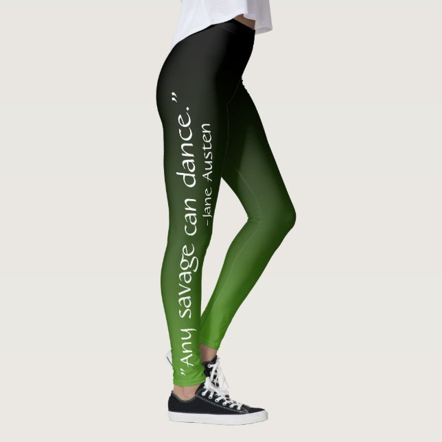 Leggings Negro y verde "cada salvaje puede bailar" a Jane (Derecha)