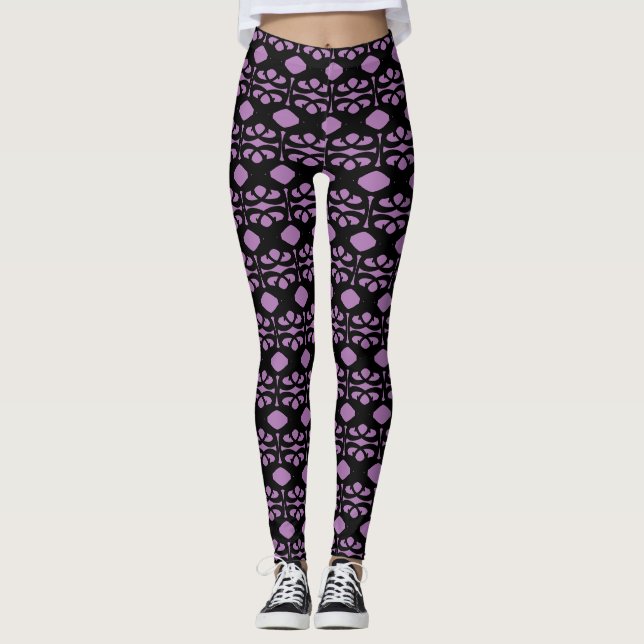 Leggings Negro y violeta moderno (Anverso)