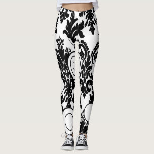 leggings negros blancos de manga larga impresos pa