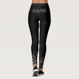Leggings Negros con Brillo de Rosa Dorada para Nov
