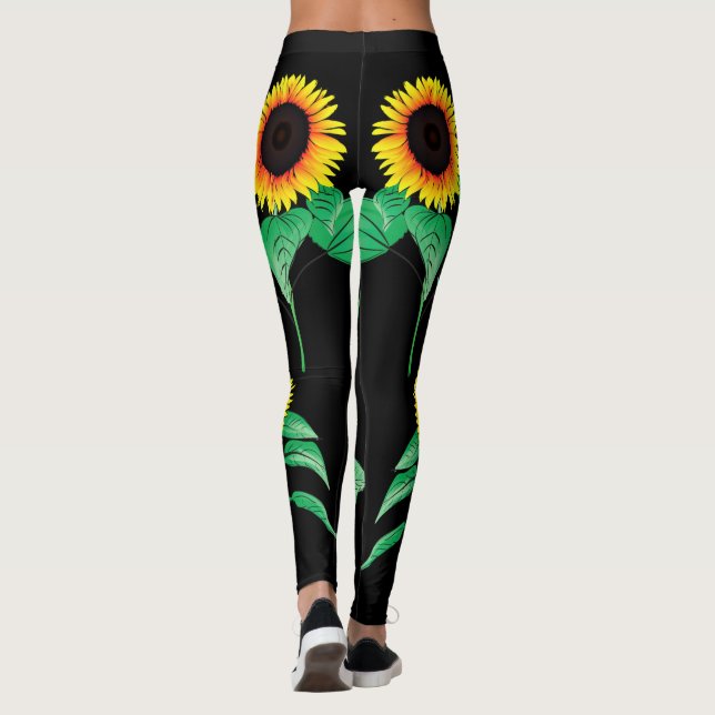 Leggings Negros con Girasoles (Reverso)
