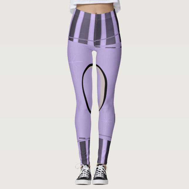 leggings negros morados para mujer (Anverso)