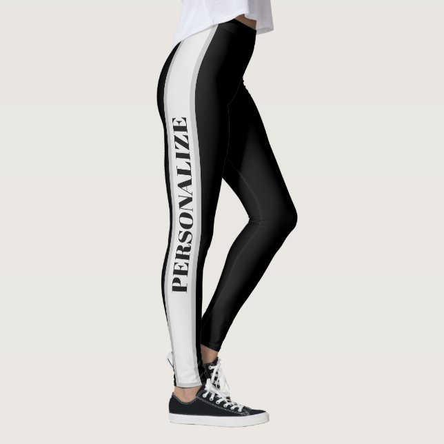 Leggings Negros Y Grises Personalizados (Derecha)