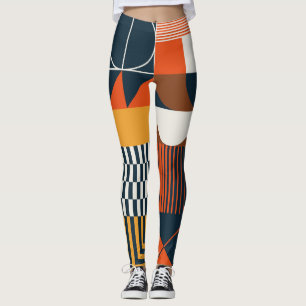 Leggings Neo geo: composición abstracta vintage