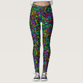 Leggings Neon 90's Squiggle Scribbles Patrón sin problemas