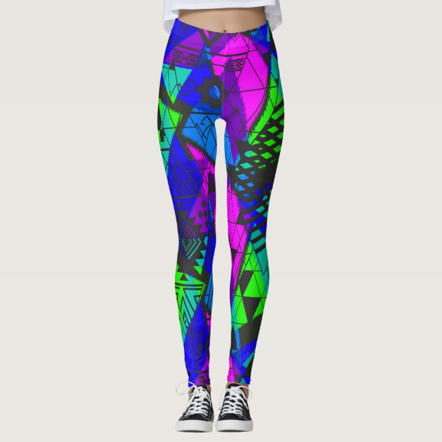 Leggings Neon abstracto. (Anverso)