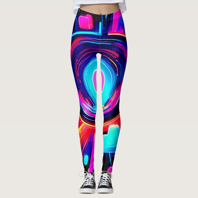 Leggings Neon Burst: energía abstracta (Anverso)