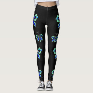 Leggings Neon Butterfly