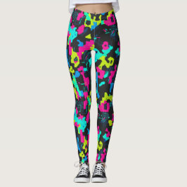 Leggings Neon Camouflage Pattern