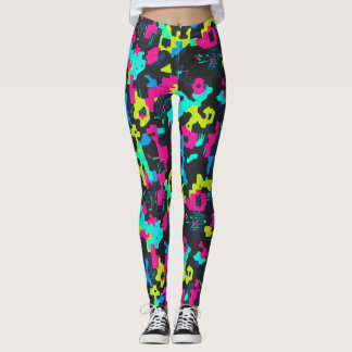 Leggings Neon Camouflage Pattern