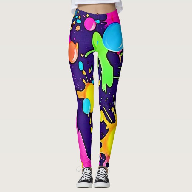 Leggings Neon Color Splash Art (Anverso)