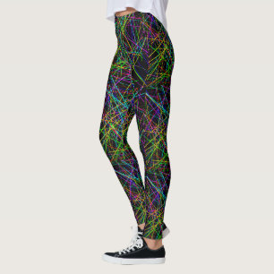 Leggings Neon Crosshatch Infinite Grid