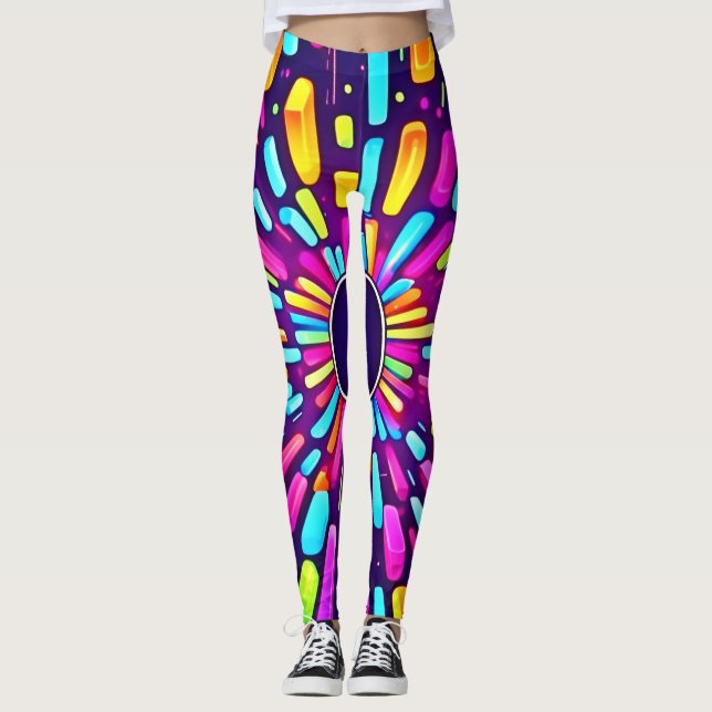 Leggings Neon Dreamscape: Un viaje psicodélico (Anverso)