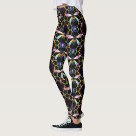 Leggings Neon Electric Honeycomb Bee