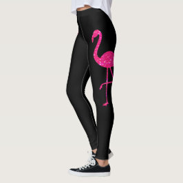 Leggings Neón flamingo espumoso negro rosado
