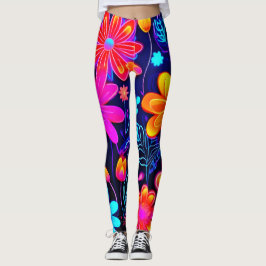 Leggings Neon Floral Fantasy