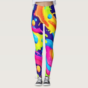 Leggings Neon Fluid Art