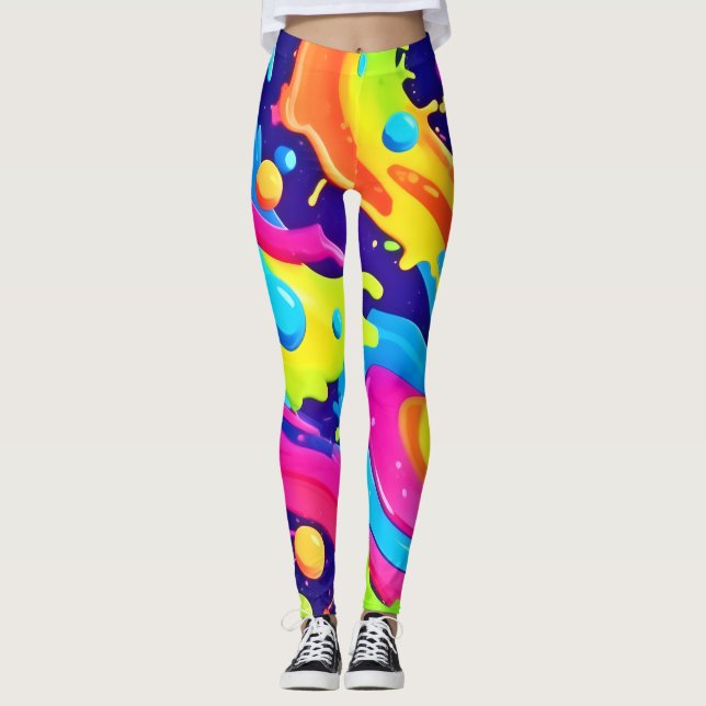 Leggings Neon Fluid Art (Anverso)