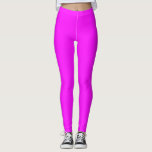 Leggings Neón fluorescente rosa<br><div class="desc">Monograma sobre fondo fluorescente rosa. La perfecta idea de regalo romántico. Haga clic en el botón Personalizar para cambiar fuentes, mover texto y personalizar de su diseño.</div>