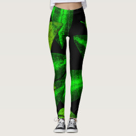 Leggings Neon Green Leaves Art. Comprar ahora