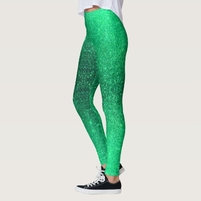 Leggings Neon Green Purpurina Colorful Bright Stylish Girly (Izquierda)