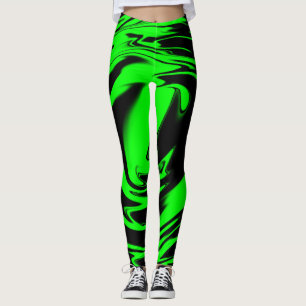 Leggings Neon Green Surge Swirl