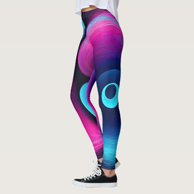 Leggings Neon Harmony: Una interpretación moderna de Yin Ya (Izquierda)