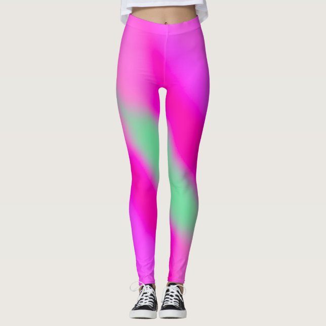 Leggings Neon Hot Pink Bubblegum Jade Green (Anverso)