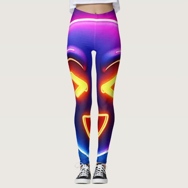 Leggings Neon Laughing Emoji Joy (Anverso)