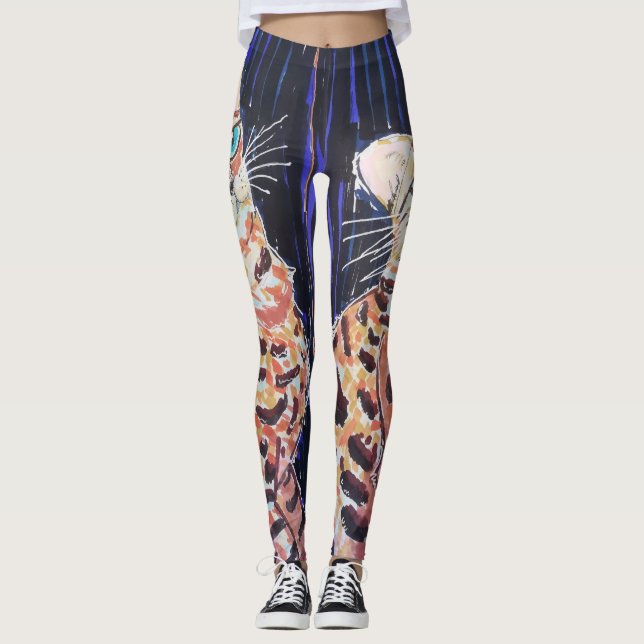 Leggings Neon Noir Bengal Cat (Anverso)