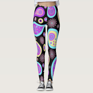 Leggings Neon Paisley Pattern