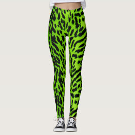 Leggings Neón Patrón de piel de animal verde Animalia