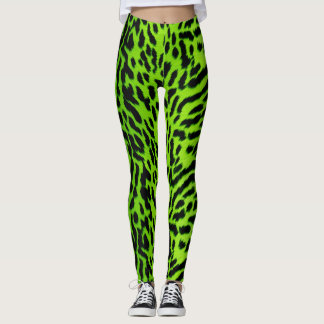 Leggings Neón Patrón de piel de animal verde Animalia