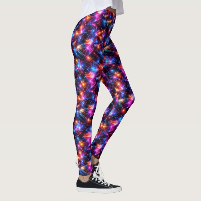 Leggings Neon Polygon Abstract with Explosions (Derecha)