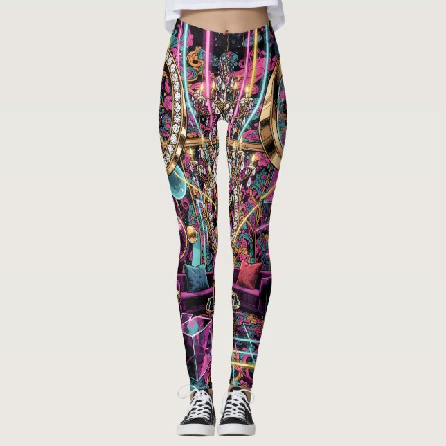 Leggings Neon Psychedelic Luxury Lounge Art (Anverso)