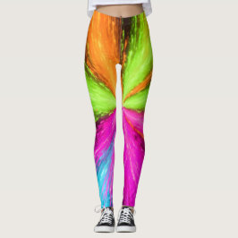 Leggings Neon Radial Burst Explosion